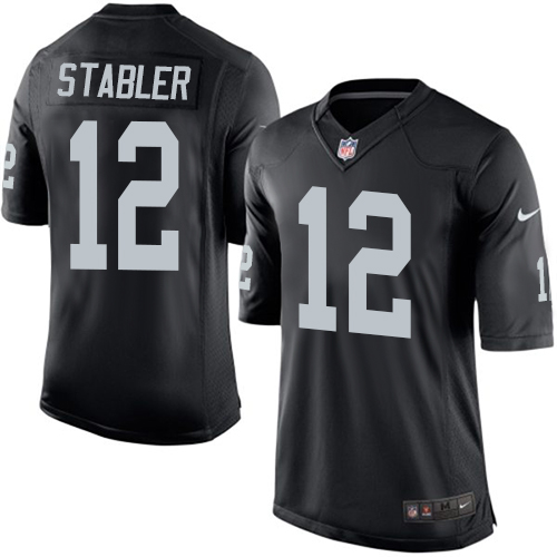 Men's Limited Kenny Stabler Nike Jersey Black Home - #12 NFL Oakland Raiders